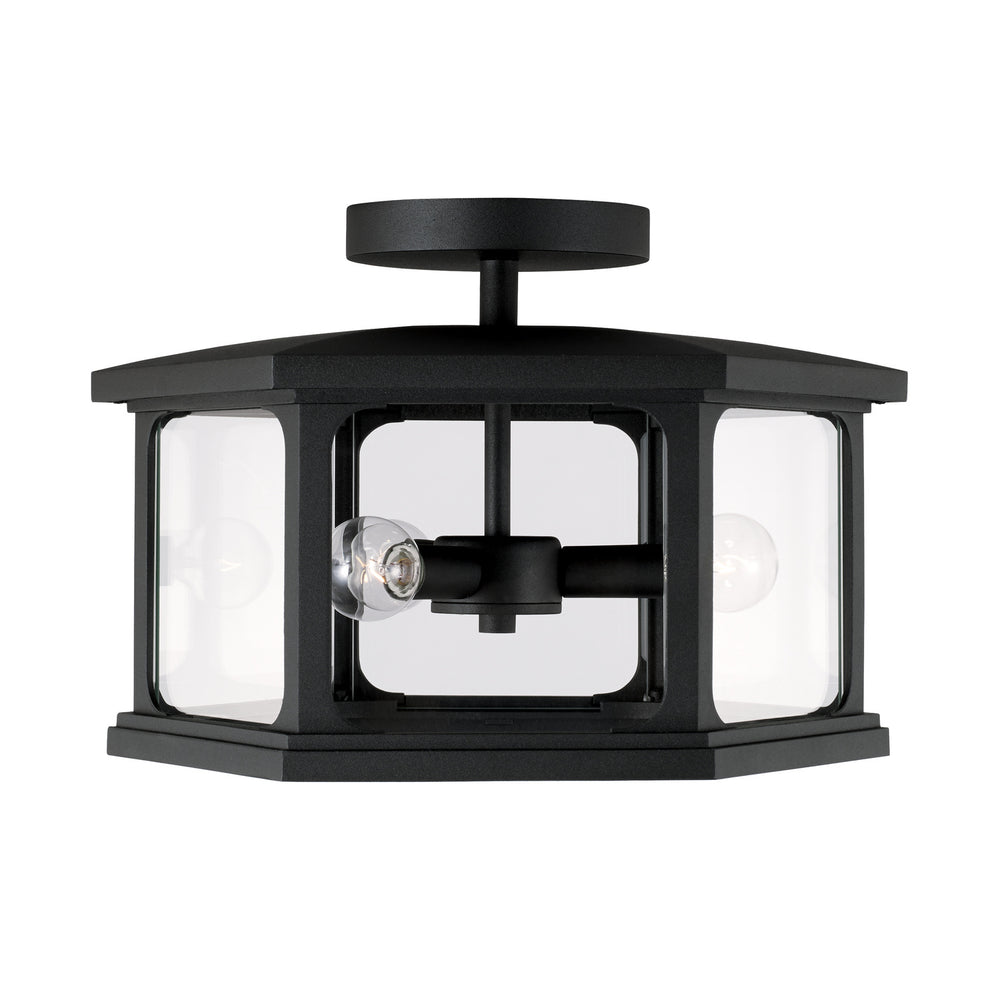 Capital Lighting - Three Light Outdoor Semi Flush Mount - Walton - Black- Union Lighting Luminaires Decor