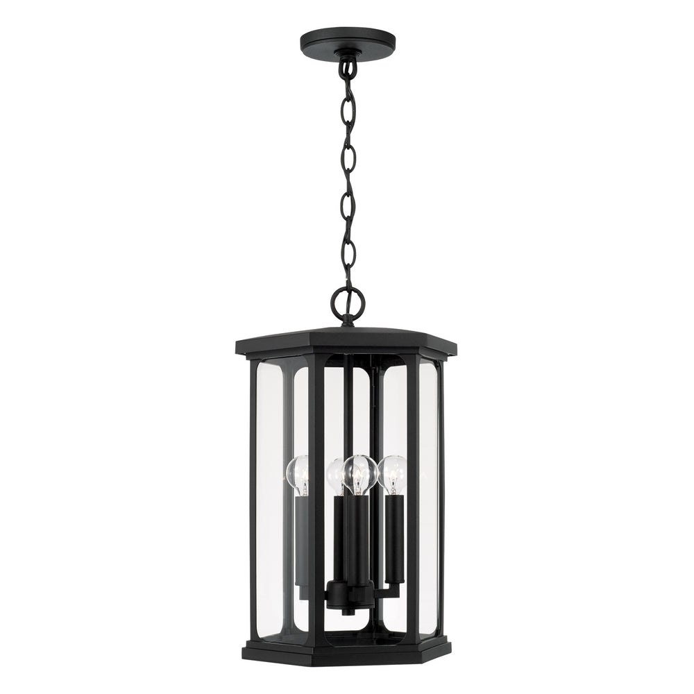 Capital Lighting - Four Light Outdoor Hanging Lantern - Walton - Black- Union Lighting Luminaires Decor
