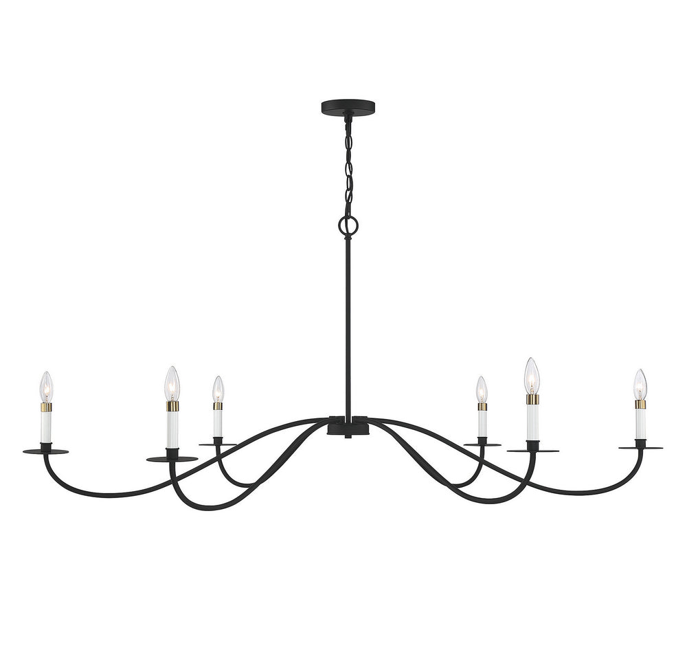 Meridian - Six Light Chandelier - Matte Black- Union Lighting Luminaires Decor
