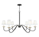 Meridian - Six Light Chandelier - Black with Natural Brass Accents- Union Lighting Luminaires Decor