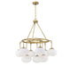 Meridian - Nine Light Chandelier - Natural Brass- Union Lighting Luminaires Decor