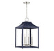 Meridian - Four Light Pendant - Navy Blue with Polished Nickel- Union Lighting Luminaires Decor