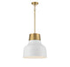 Meridian - One Light Pendant - White with Natural Brass- Union Lighting Luminaires Decor