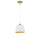 Meridian - One Light Pendant - White with Natural Brass- Union Lighting Luminaires Decor