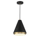 Meridian - One Light Pendant - Matte Black with Natural Brass- Union Lighting Luminaires Decor