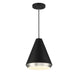 Meridian - One Light Pendant - Matte Black with Polished Nickel- Union Lighting Luminaires Decor