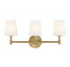 Meridian - Three Light Bathroom Vanity Light - Natural Brass- Union Lighting Luminaires Decor