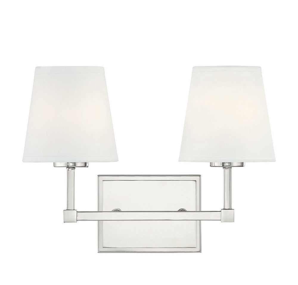 Meridian - Two Light Bathroom Vanity Light - Polished Nickel- Union Lighting Luminaires Decor