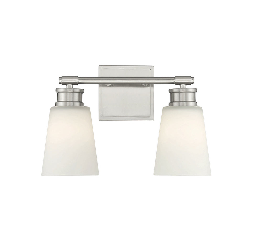 Meridian - Two Light Bathroom Vanity Light - Brushed Nickel- Union Lighting Luminaires Decor