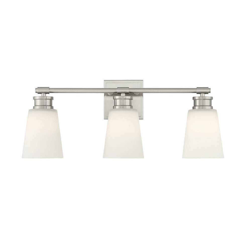 Meridian - Three Light Bathroom Vanity Light - Brushed Nickel- Union Lighting Luminaires Decor