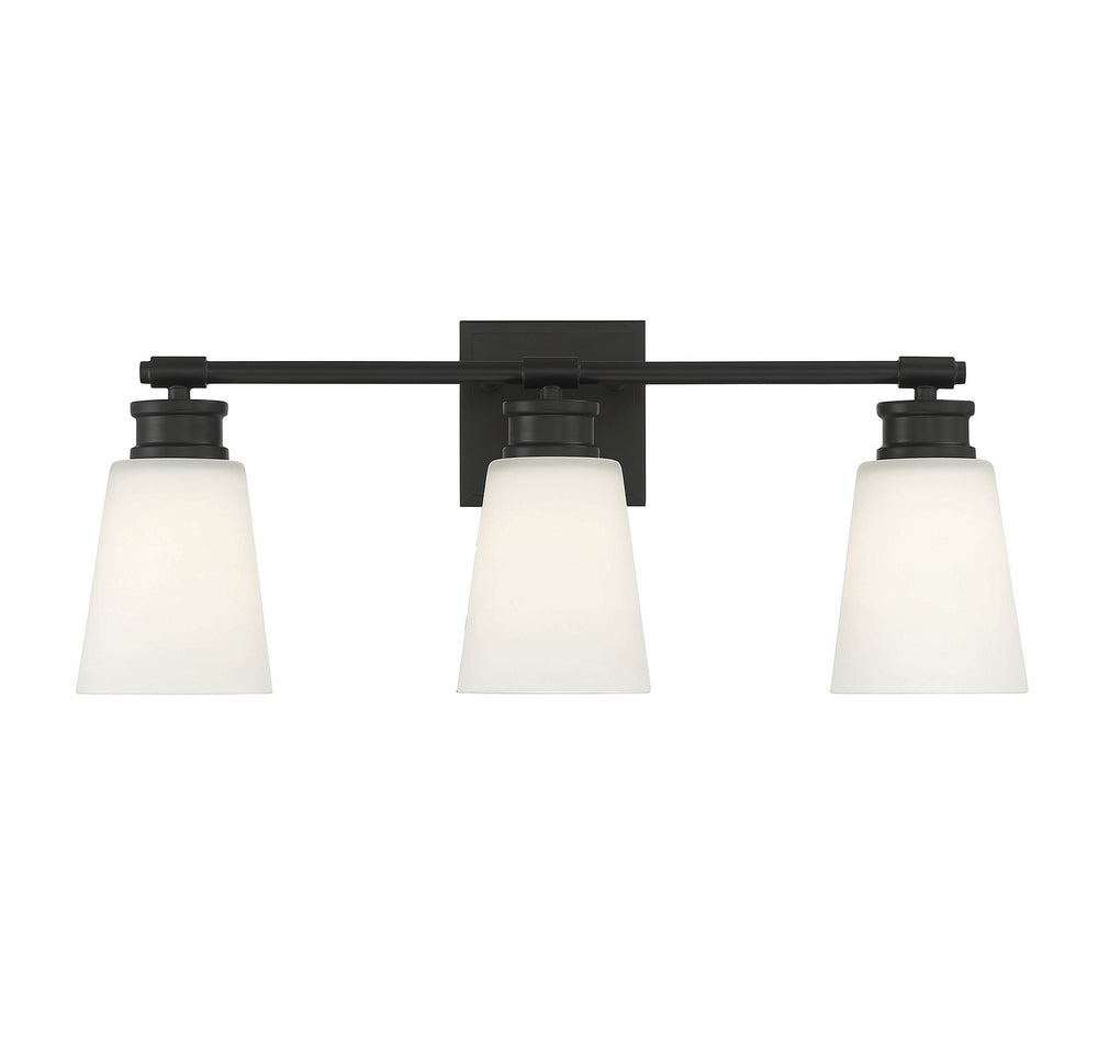 Meridian - Three Light Bathroom Vanity Light - Matte Black- Union Lighting Luminaires Decor