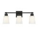 Meridian - Three Light Bathroom Vanity Light - Matte Black- Union Lighting Luminaires Decor