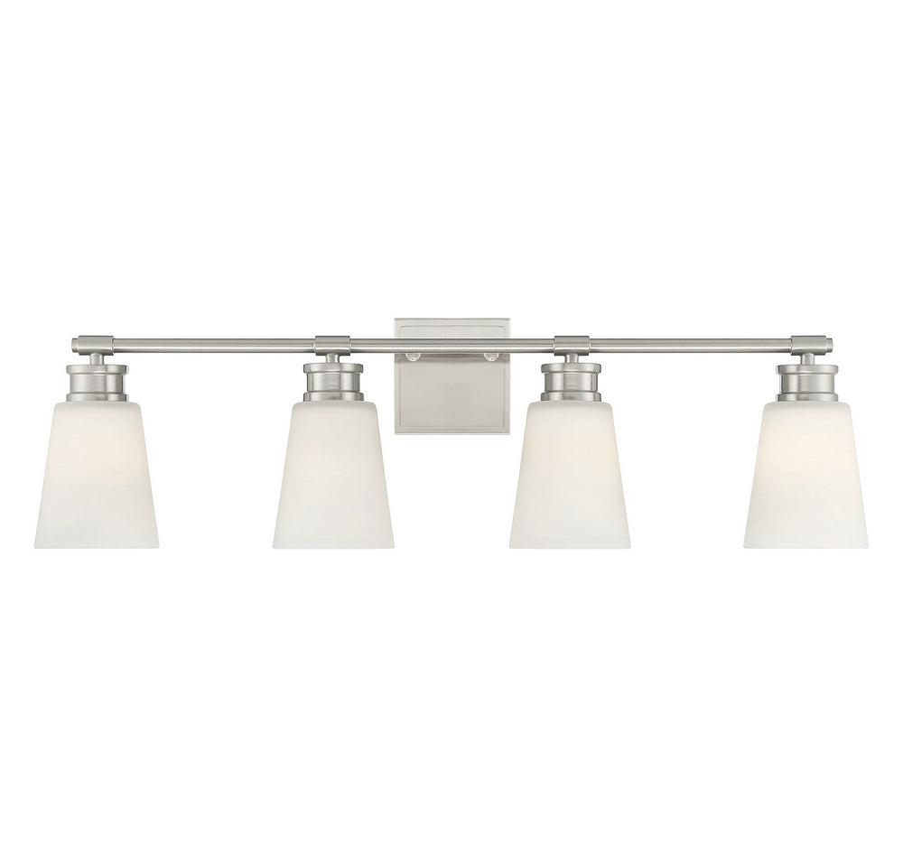 Meridian - Four Light Bathroom Vanity Light - Brushed Nickel- Union Lighting Luminaires Decor