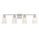 Meridian - Four Light Bathroom Vanity Light - Brushed Nickel- Union Lighting Luminaires Decor
