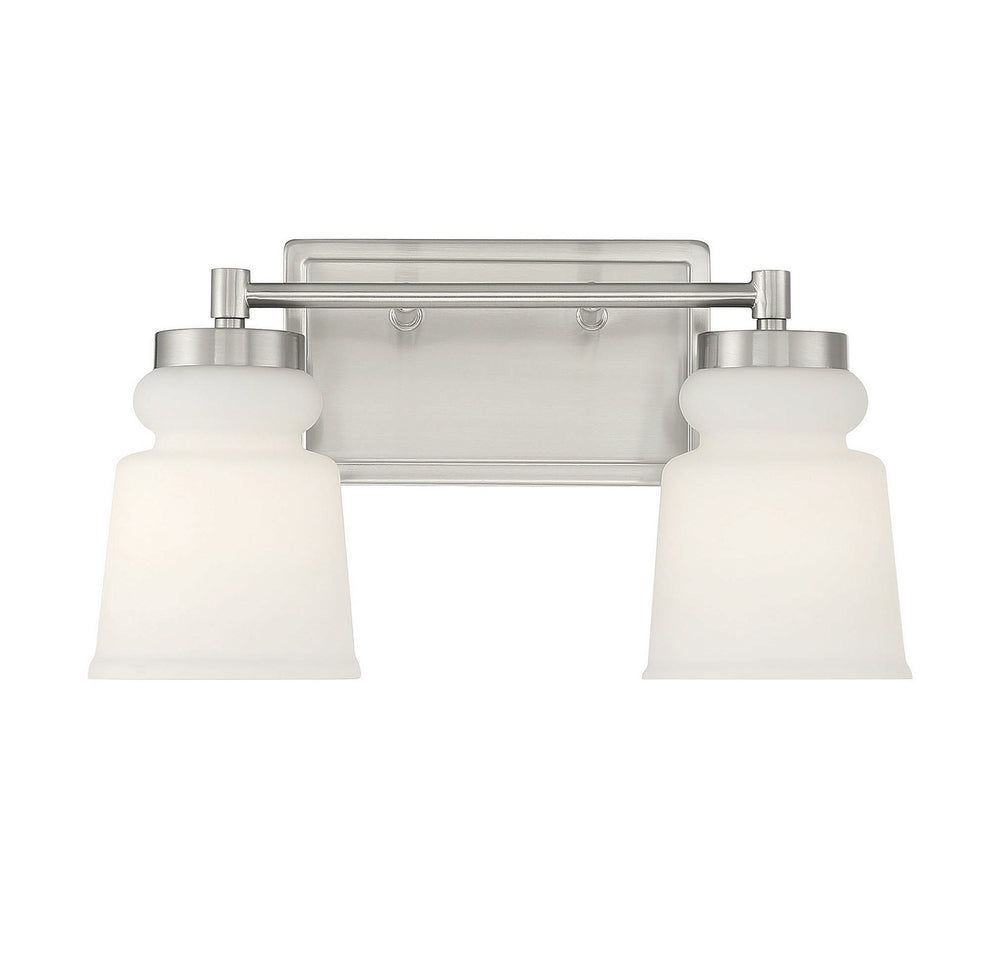 Meridian - Two Light Bathroom Vanity Light - Brushed Nickel- Union Lighting Luminaires Decor