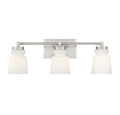 Meridian - Three Light Bathroom Vanity Light - Brushed Nickel- Union Lighting Luminaires Decor