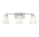 Meridian - Three Light Bathroom Vanity Light - Brushed Nickel- Union Lighting Luminaires Decor