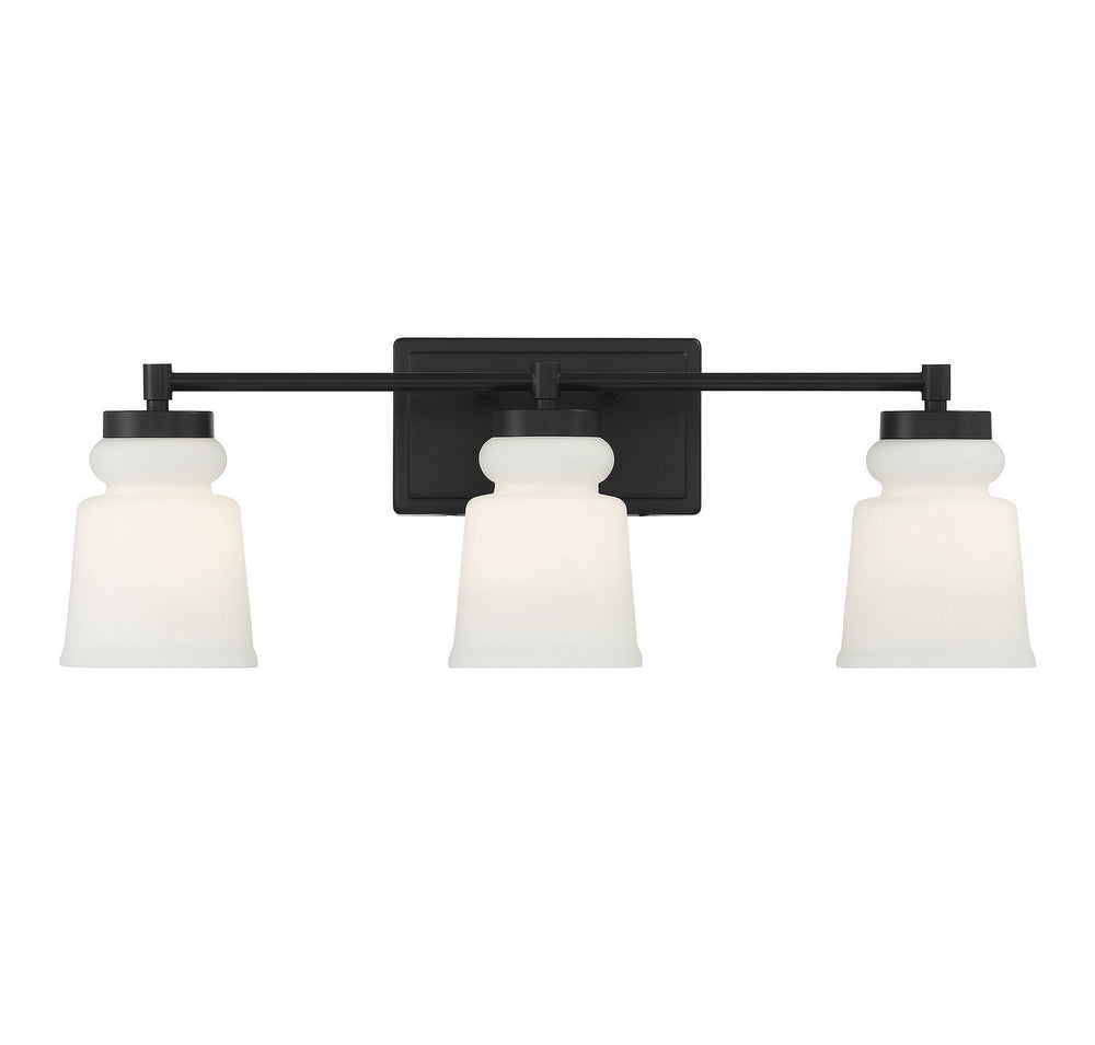 Meridian - Three Light Bathroom Vanity Light - Matte Black- Union Lighting Luminaires Decor