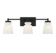 Meridian - Three Light Bathroom Vanity Light - Matte Black- Union Lighting Luminaires Decor