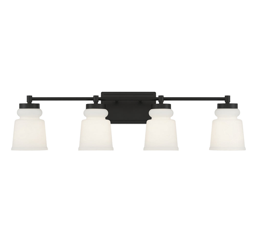 Meridian - Four Light Bathroom Vanity Light - Matte Black- Union Lighting Luminaires Decor