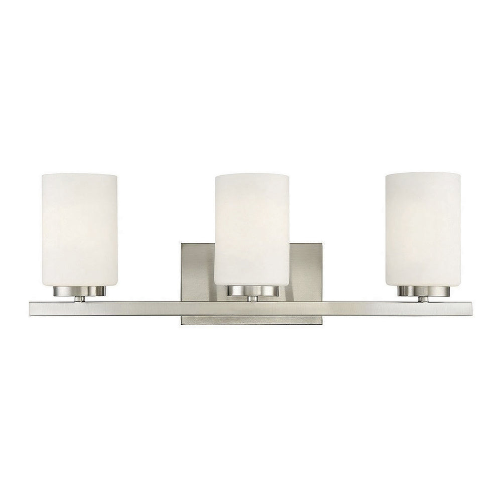 Meridian - Three Light Bathroom Vanity Light - Brushed Nickel- Union Lighting Luminaires Decor