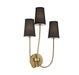 Meridian - Three Light Wall Sconce - Natural Brass- Union Lighting Luminaires Decor