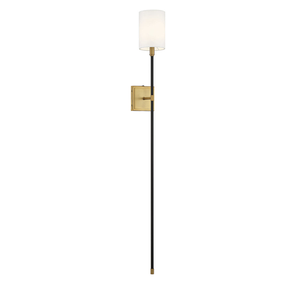 Meridian - One Light Wall Sconce - Black with Natural Brass Accents- Union Lighting Luminaires Decor