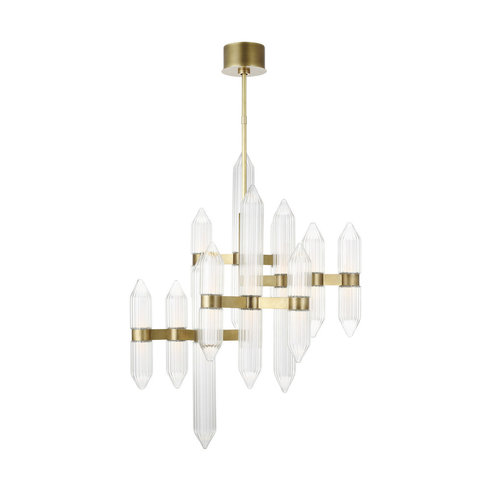 Visual Comfort Modern - LED Chandelier - Langston - Plated Brass- Union Lighting Luminaires Decor