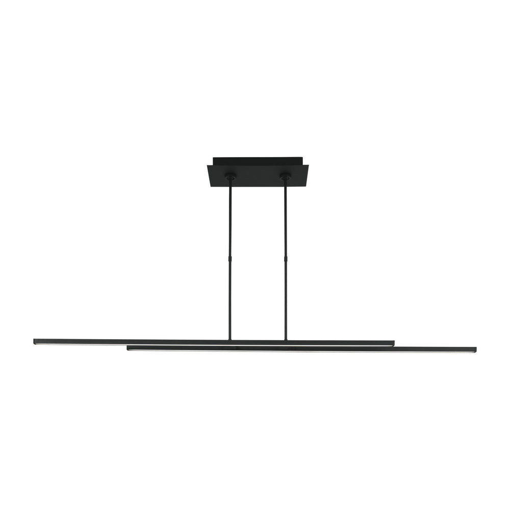 Visual Comfort Modern - LED Linear Suspension - Stagger - Nightshade Black- Union Lighting Luminaires Decor