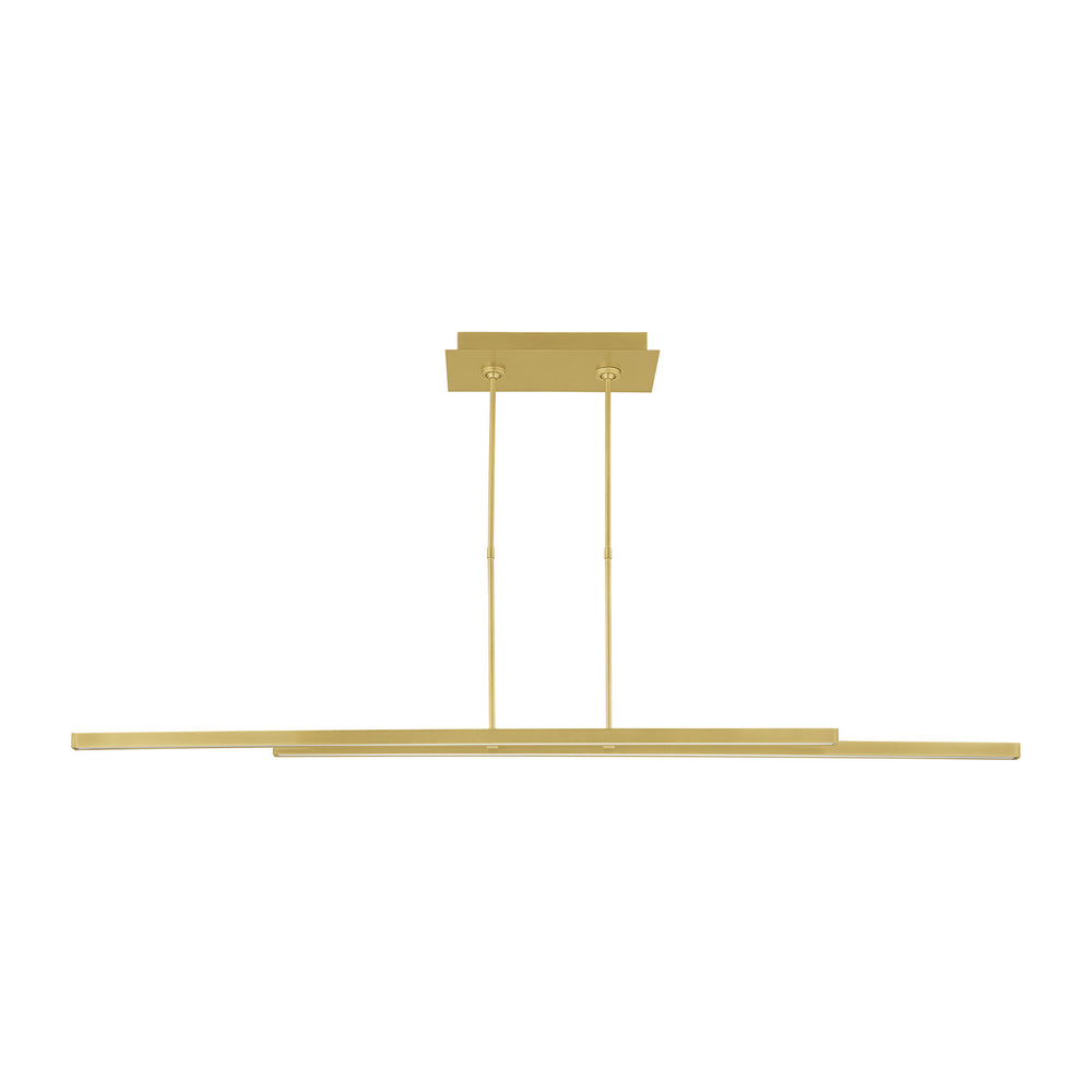 Visual Comfort Modern - LED Linear Suspension - Stagger - Natural Brass- Union Lighting Luminaires Decor