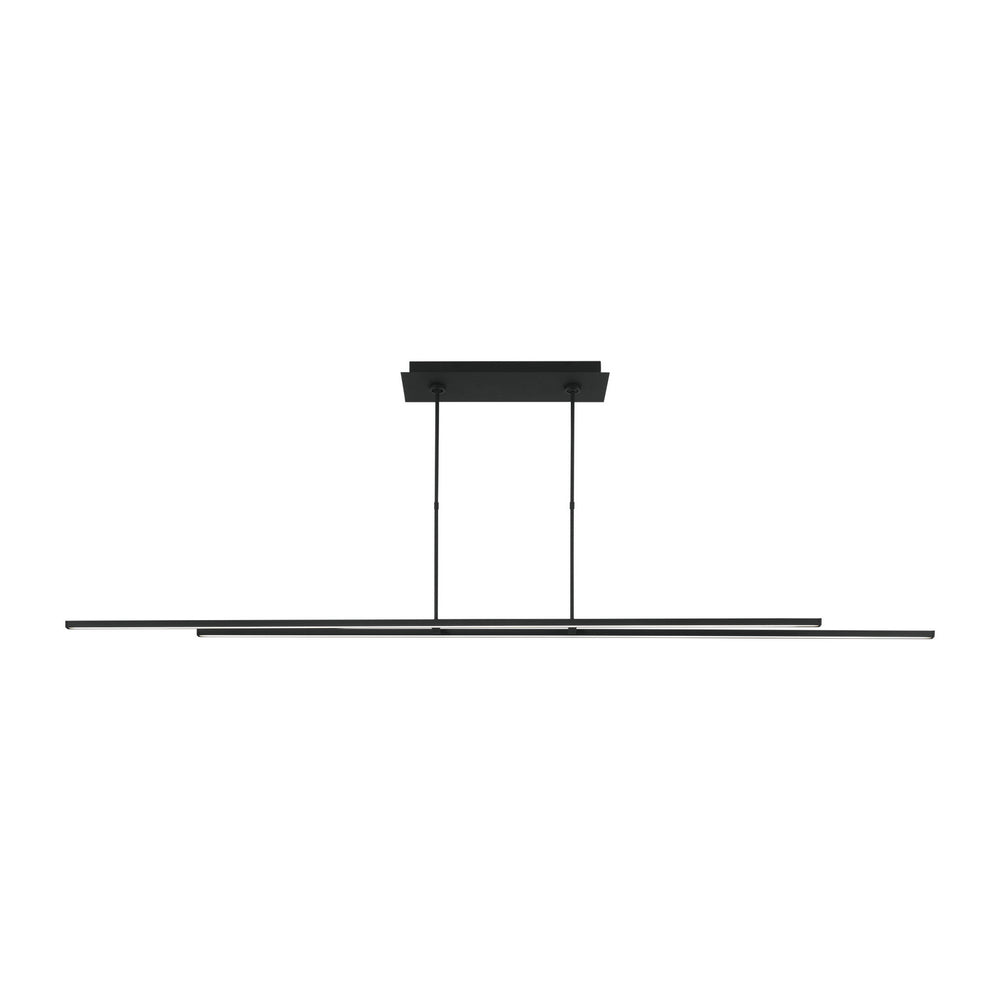 Visual Comfort Modern - LED Linear Suspension - Stagger - Nightshade Black- Union Lighting Luminaires Decor