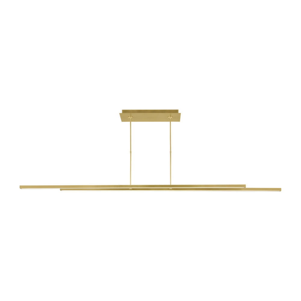 Visual Comfort Modern - LED Linear Suspension - Stagger - Natural Brass- Union Lighting Luminaires Decor