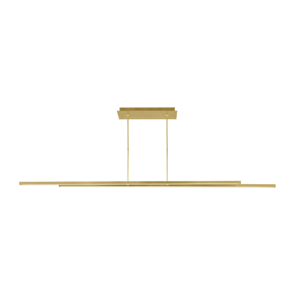 Visual Comfort Modern - LED Linear Suspension - Stagger - Natural Brass- Union Lighting Luminaires Decor