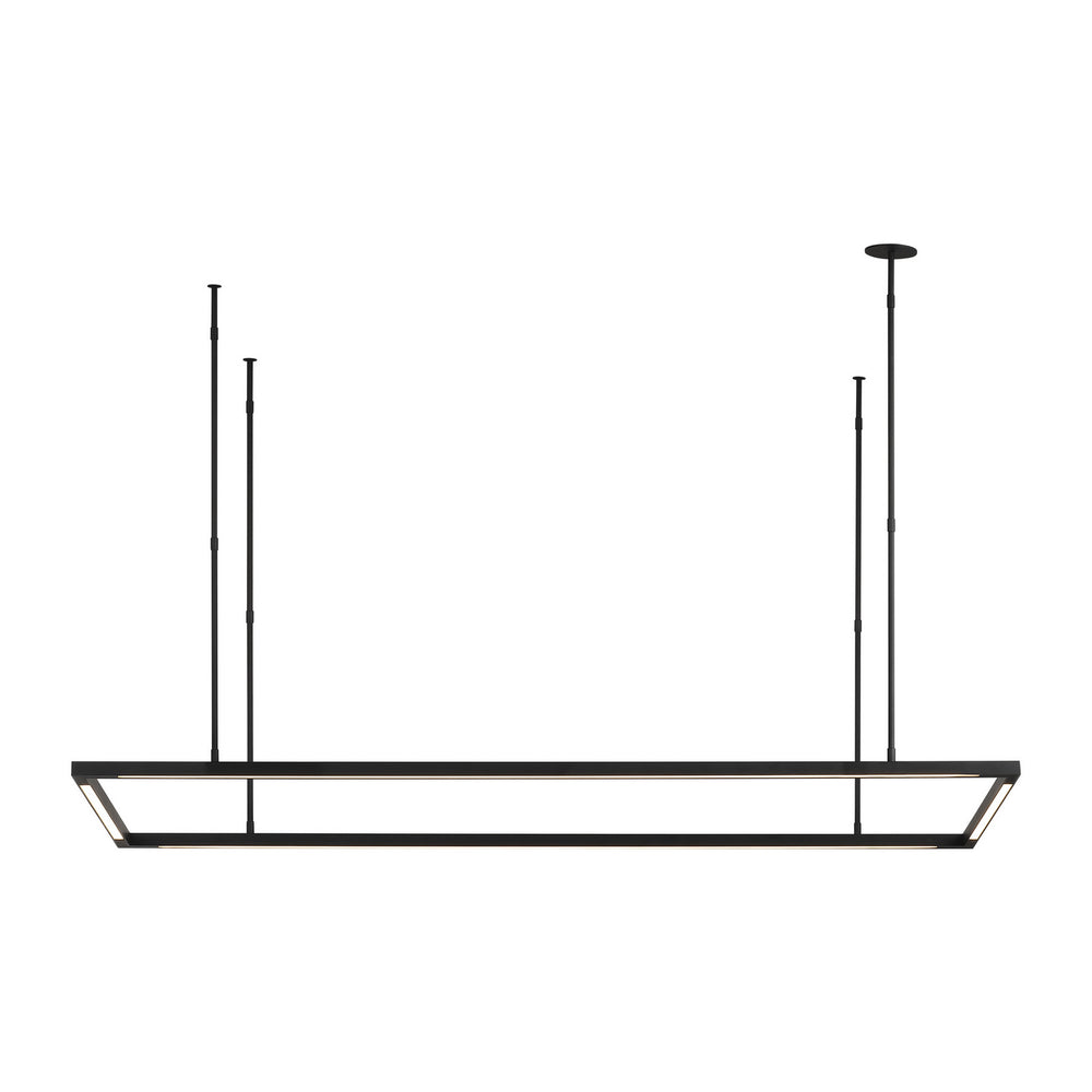Visual Comfort Modern - LED Linear Suspension - Stagger - Nightshade Black- Union Lighting Luminaires Decor