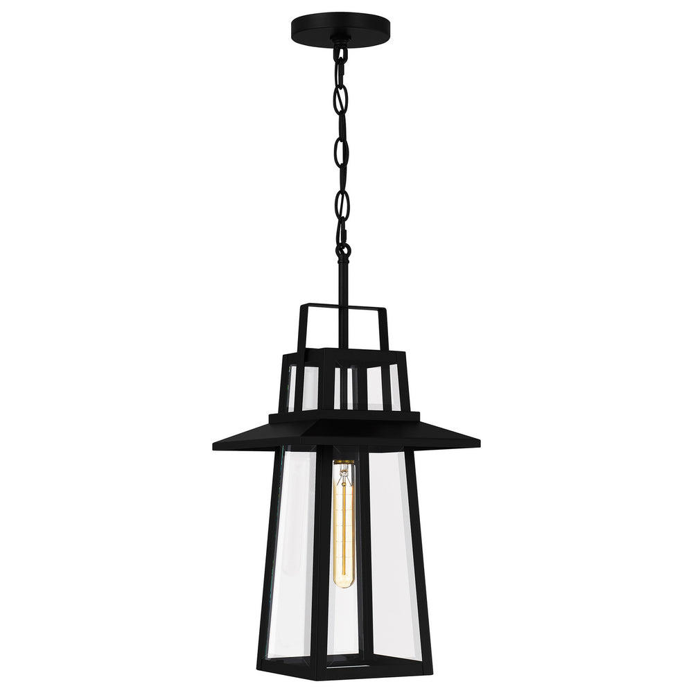 Quoizel - One Light Outdoor Hanging Lantern - Devonport - Matte Black- Union Lighting Luminaires Decor