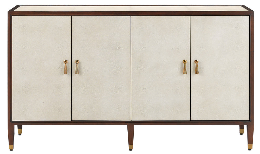 Currey and Company - Credenza - Evie Collection - Ivory/Dark Walnut/Brass- Union Lighting Luminaires Decor