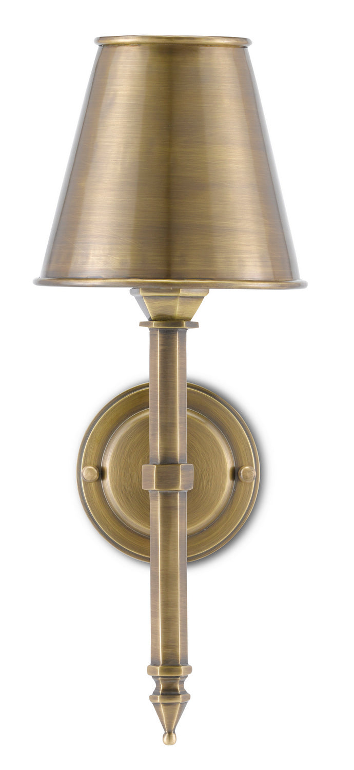 Currey and Company - One Light Wall Sconce - Wollaton Brass Wall Sconce - Light Moroccan Antique Brass- Union Lighting Luminaires Decor