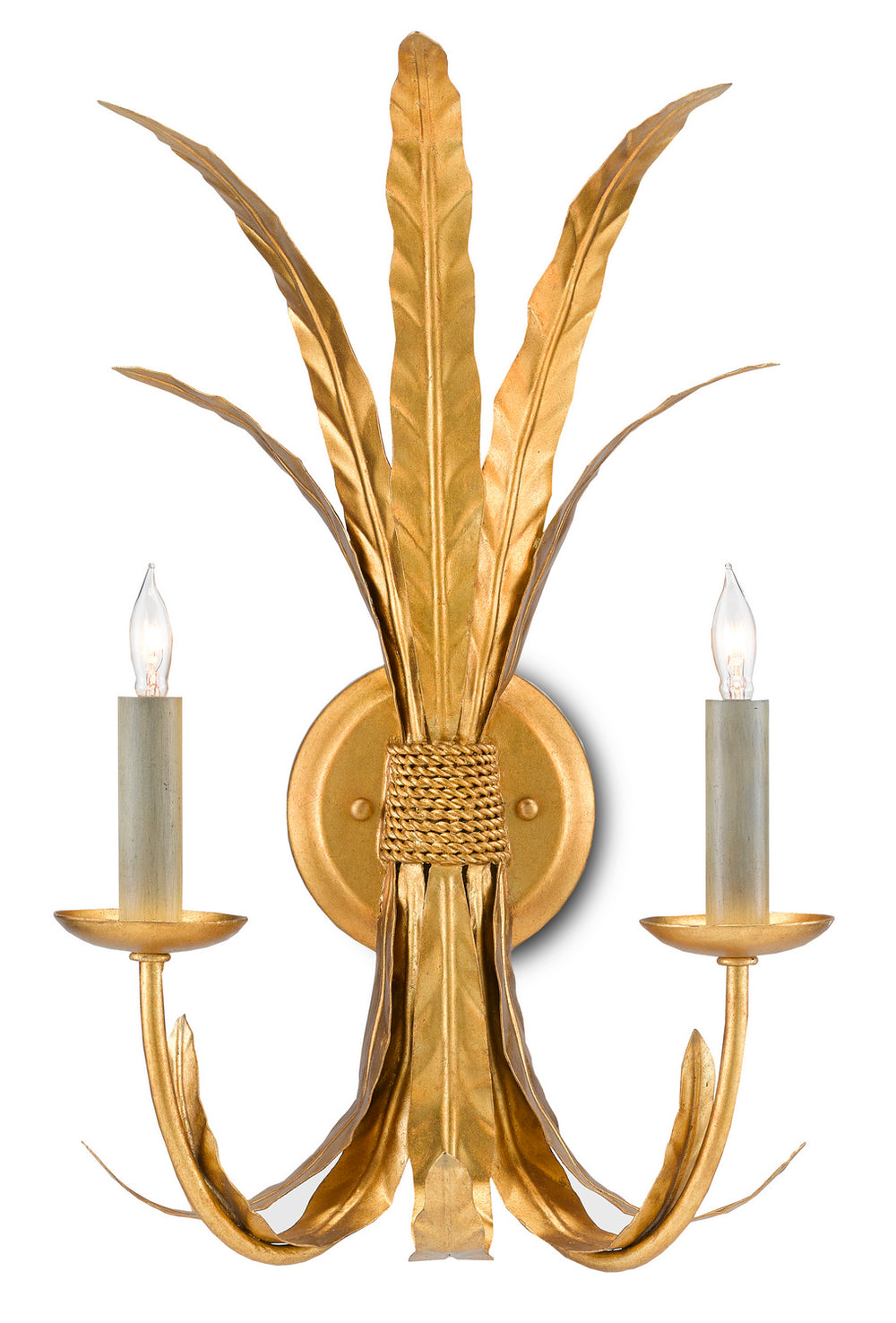 Currey and Company - Two Light Wall Sconce - Bette Collection - Grecian Gold Leaf- Union Lighting Luminaires Decor