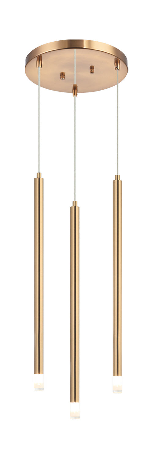 Matteo Canada - Three Light Pendant - Reigndrop - Aged Gold Brass- Union Lighting Luminaires Decor