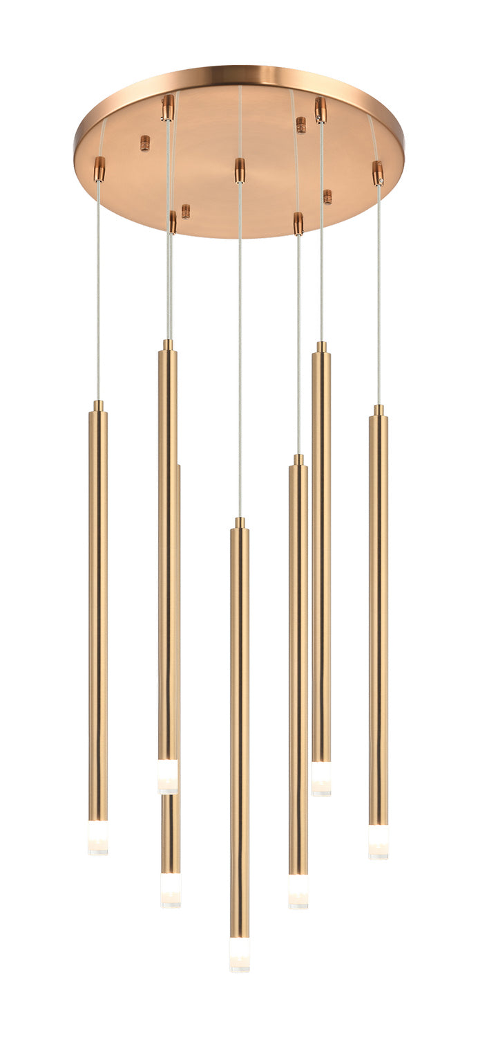 Matteo Canada - Seven Light Pendant - Reigndrop - Aged Gold Brass- Union Lighting Luminaires Decor