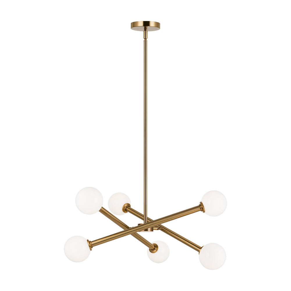 Matteo Canada - Six Light Chandelier - Matchstix - Aged Gold Brass- Union Lighting Luminaires Decor
