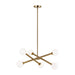 Matteo Canada - Six Light Chandelier - Matchstix - Aged Gold Brass- Union Lighting Luminaires Decor