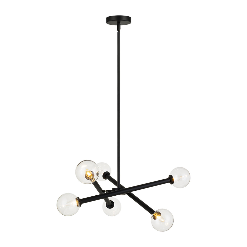 Matteo Canada - Six Light Chandelier - Matchstix - Black- Union Lighting Luminaires Decor