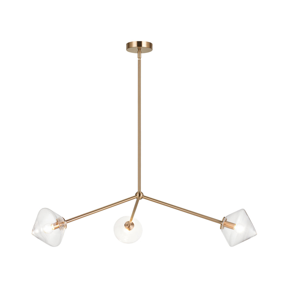 Matteo Canada - Three Light Pendant - Novo - Aged Gold Brass- Union Lighting Luminaires Decor