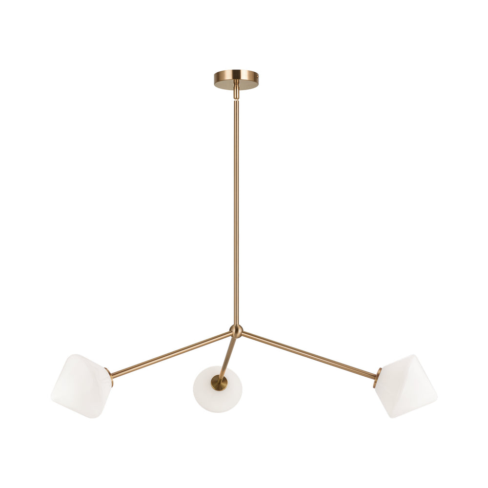 Matteo Canada - Three Light Pendant - Novo - Aged Gold Brass- Union Lighting Luminaires Decor