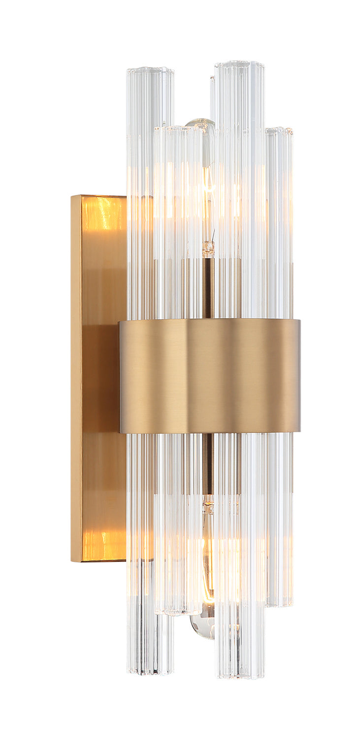 Matteo Canada - Two Light Wall Sconce - Kellan - Aged Gold Brass- Union Lighting Luminaires Decor