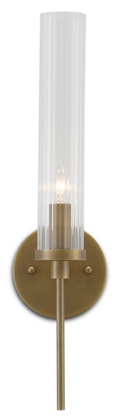 Currey and Company - One Light Wall Sconce - Bellings Collection - Antique Brass/Clear- Union Lighting Luminaires Decor
