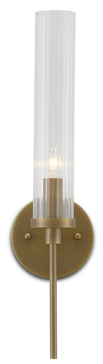Currey and Company - One Light Wall Sconce - Bellings Collection - Antique Brass/Clear- Union Lighting Luminaires Decor