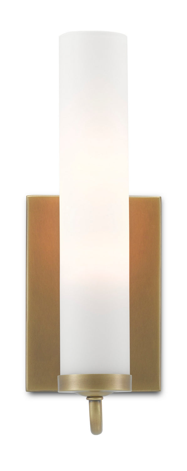 Currey and Company - One Light Wall Sconce - Brindisi - Antique Brass/Opaque- Union Lighting Luminaires Decor