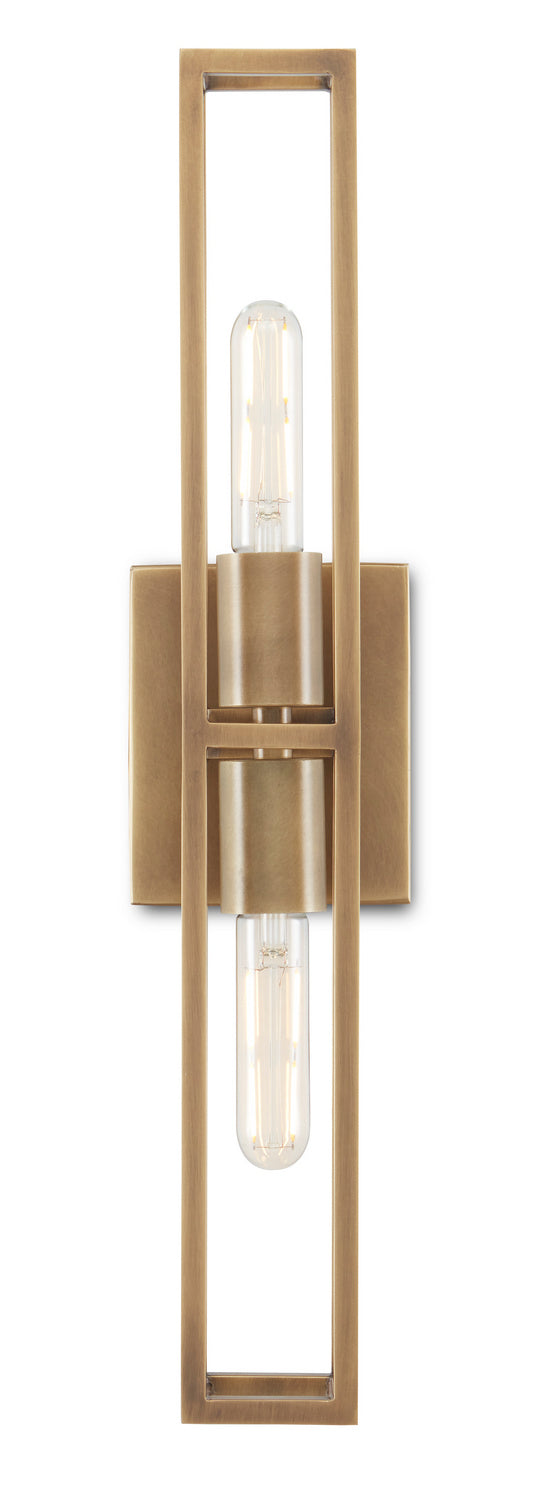 Currey and Company - Two Light Wall Sconce - Bergen Collection - Antique Brass- Union Lighting Luminaires Decor